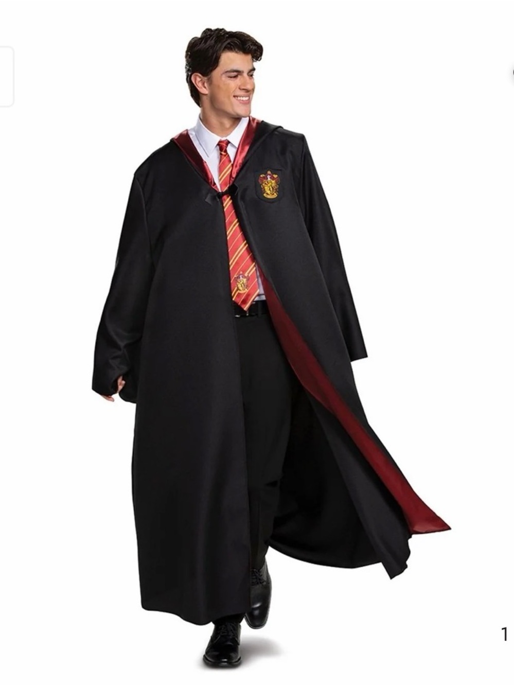Gryffindor Wizard Robe Costume in Black and Burgundy (UNISEX)